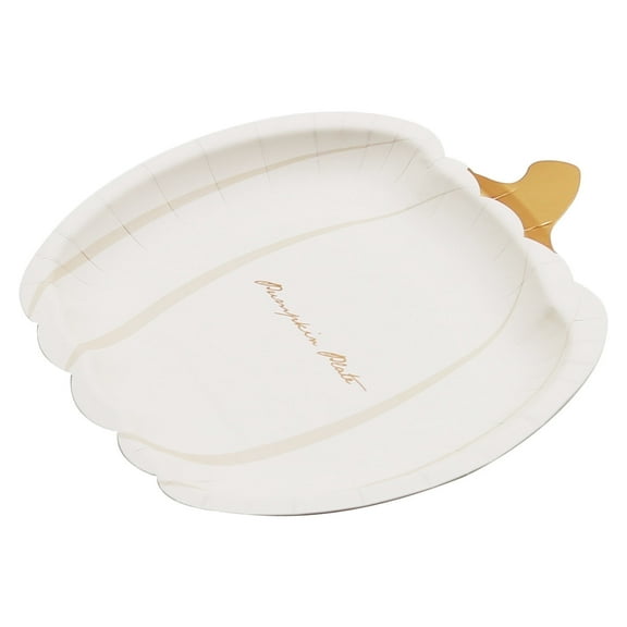 40-Pack Pumpkin Shaped Disposable Paper Plates - Festive Design for Party Tableware, Ideal for Halloween, Thanksgiving & Outdoor Picnics