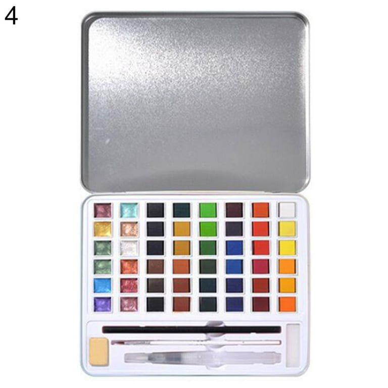 12/36/48Color Pearlescent Glitter Watercolor Pigment Paint Set with Iron  Box Multi-color Watercolor, Iron 