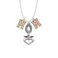 thumbnail image 2 of Delight Jewelry Silvertone Guardian Angel over Heart Multi-Colored Crystal Mom Charm Necklace, 2 of 5