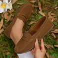 thumbnail image 2 of Miluxas Loafers for Women Comfortable Dressy Casual Work Flats Lightweight Slip on Walking Shoes Brown 7.5(40), 2 of 9