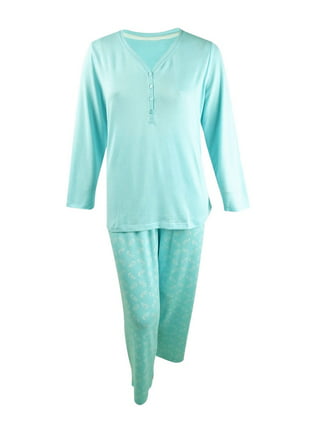 Charter Club Plus Size 2-Pc. Cotton Floral Cropped Pajamas Set