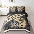 thumbnail image 2 of jejeloiu Football Sport City 7 Pieces Bedding Comforter Set,Gold Rugby Helmet Full Bedding Set For Boys Teens Reversible, 2 of 8