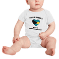 thumbnail image 2 of Born In America With A Bahamian Heart Cute Baby Clothing Bodysuits For Boy Girl, 2 of 5