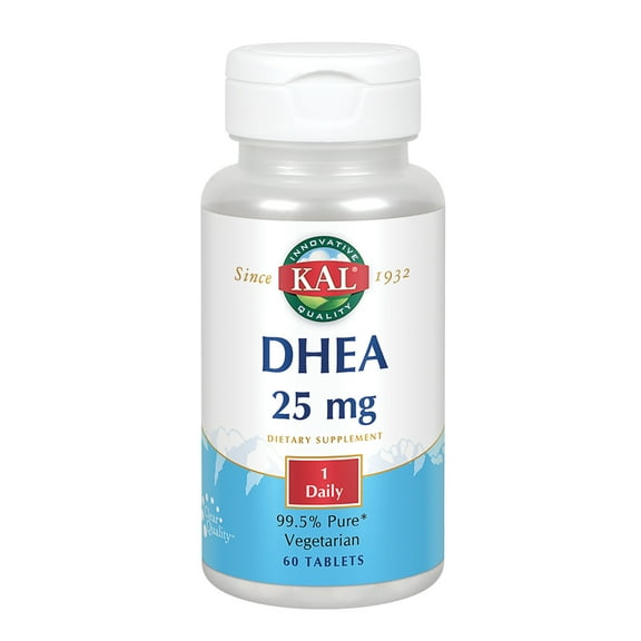 KAL DHEA 25 mg | 99.5% Pure & Micronized | Healthy Balance & Aging Support Formula for Men & Women | Lab Verified & Vegetarian | 60 Tablets