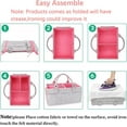 thumbnail image 2 of LEUCHTAMOR Baby Diaper Caddy Organizer for Girl Boy Large Nursery Storage Bin Basket Portable Felt Tote Bag for Changing Table and Car Baby Shower Gifts Newborn Essentials-Pink, 2 of 8
