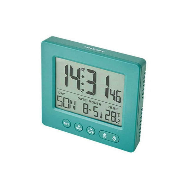 Monstrate Reloj despertador de alta definición Reloj de con retroiluminación portátil Relojes LED Termómetro Humedad Relojes de escritorio Electrodomésticos Verde negruzco Monstrate HA082673-04