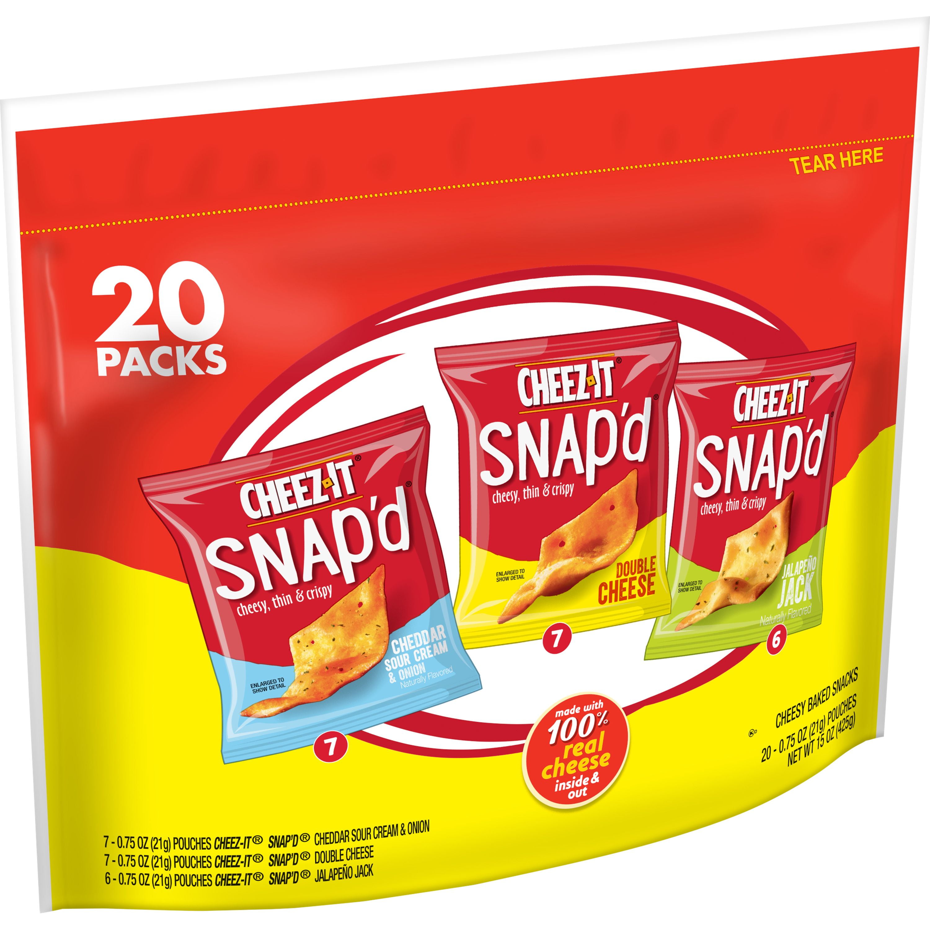 Cheez-It Cheese Cracker Chips, Variety Pack, 20 Ct, 15 Oz, Bag