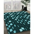 thumbnail image 3 of Ahgly Tapis Rond Lavable en Machine Intérieur Transitionnel Vert Sarcelle Profond, 6 Pieds Rond, 3 of 7