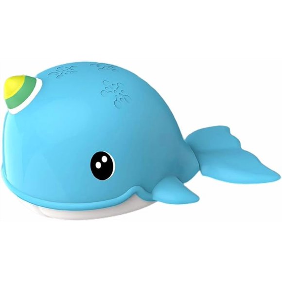 Baby bath water toy - Wind-up Narwhal Bath Toy, Windup Swimming Narwhal Tub Toy for Kids Whale Floating Water Toy Bahtub Whale Toy Whale Clockwork Fish Bathtub Toy for Toddlers (Blue)