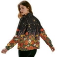 thumbnail image 3 of DISNIMO Flower Printed Sweatshirts for Women Long Sleeve Jackets V Neck Outwear Zip Up Sweatshirts with Pockets, 4XL, 3 of 7