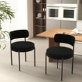 thumbnail image 2 of Boucle Upholstered Metal Side Chair, Set of 4, Black, 2 of 8