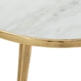 thumbnail image 5 of DecMode 21" x 20" Gold Aluminum Metal Accent Table with Marble Top, 1-Piece, 5 of 13