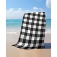 thumbnail image 4 of Black White Plaid Beach Towels Oversized Super Absorbent, Modern Simple Buffalo Check Gingham Lightweight Bath Towel Quick Dry Sets For Bathroom/Pool/Rv Camping/Beach Play/Gym Room/Picnic 35"x70", 4 of 8