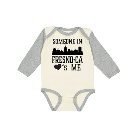 

Inktastic Fresno California Someone Loves Me Skyline Gift Baby Boy or Baby Girl Long Sleeve Bodysuit