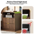 thumbnail image 3 of KIGOTY Farmhouse Nightstand Set of 2 with Charging Station, Night Stand Bedside Table with 2 Drawers,End Side Table with Open Shelf for Bed Room(White-Brown, 2 Pack), 3 of 7