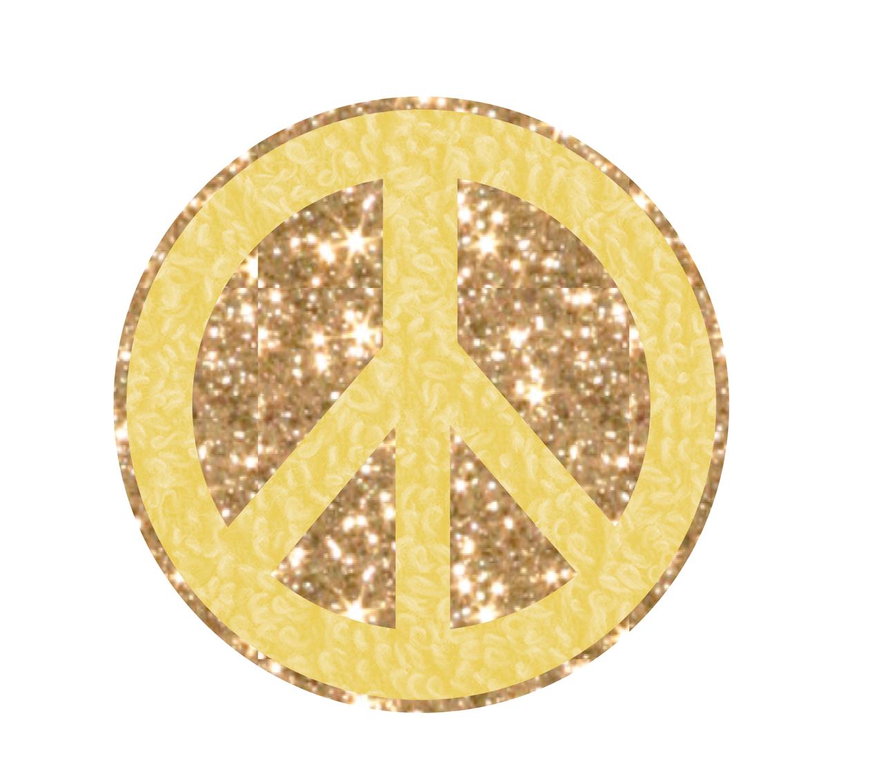 Pen+Gear Icon Patch Sticker 'Peace Sign' Yellow, Chenille