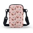 thumbnail image 2 of FUIALDOLG Horse Rose Print Cell Phone Purse Wallet, 2 Zippers Shoulder Bag Double Zipper Sling Coin Wallet for Work Running, 2 of 7
