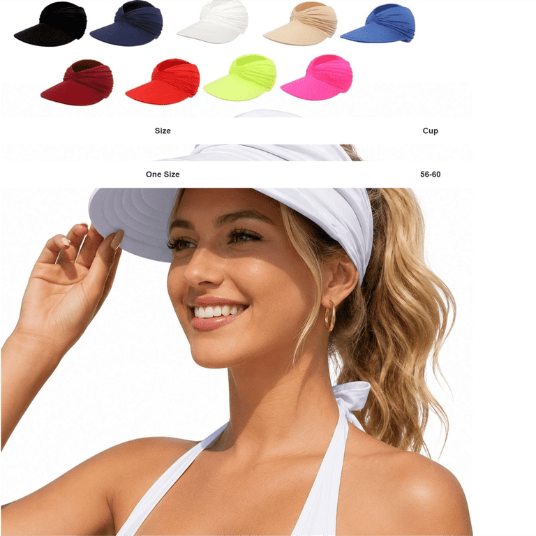 TRUBKH Peicees Wide Brim Visor Hat for Women Summer Beach  display picture 3