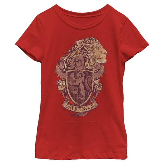 Girl's Harry Potter Gryffindor Coat of Arms  Graphic Tee Red X Small