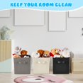 thumbnail image 4 of 12 Pcs Cube Storage Bin 11'' Storage Bins for Room Decor Colorful Bins Foldable Baskets for Nursery Organizer Boxes Fabric Boxes (Black, Gray, Beige), 4 of 14
