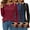 Burgundy-Navy-Black, variant on 3 Pack T Shirts for Women Crew Neck Long Sleeve Womens shirts Casual Loose Fit Fall Tops