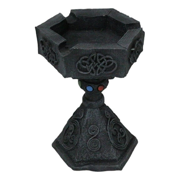 Wicca Celtic Knotwork Dark Art Hexagon Ashtray Or Votive Candle Holder Stand