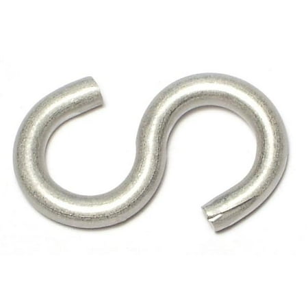 

3/16 x 7/16 x 1-1/2 18-8 Stainless Steel Large Wire S Hooks
