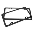 thumbnail image 2 of Unique Bargains 2 Pcs Stainless Steel Car Front Rear License Plate Frame Bracket w Screw Caps 2 Hole-Black, 2 of 8