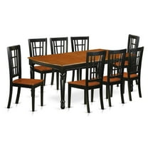 East West Furniture Dining Room Set Black & Cherry, DONI9-BCH-W