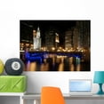 thumbnail image 1 of Chicago River Night Wall Mural by Wallmonkeys Peel and Stick Graphic (36 in W x 26 in H) WM123589, 1 of 4