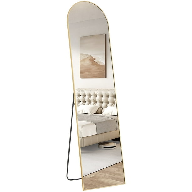CONCETTA 59"x16" Arched Full Length Mirror, Full Body Standing Mirror Floor Mirrors, Gold CONCETTA 59"x16" Arched Full Length Mirror, Full Body Standing Mirror Floor Mirrors, Gold - Image 6
