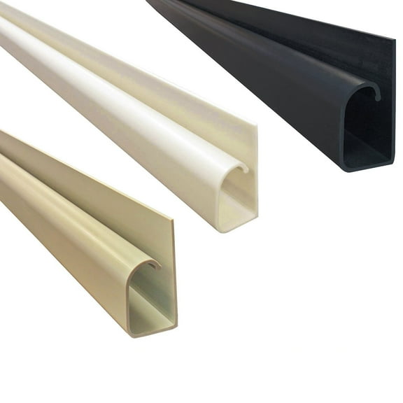 Electriduct Large Hook Channel Cable Raceway with Adhesive Back - Stick Length: 36" - Black - 1 Piece