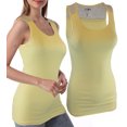 thumbnail image 2 of SUMONA Women Round Neck Accent Grey Two Tone Casual Basic Ribbed Tank Top, 2 of 3