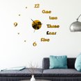 thumbnail image 5 of Modern Wall Clocks Frameless DIY Large 3D Non Ticking Clock For Living Room Golden, 5 of 7
