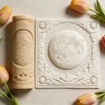 thumbnail image 3 of Rodillo de estampado de arcilla polimérica con textura de luna llena | Herramientas de cerámica creativas | Perfecto for proyectos de primavera y verano., 3 of 5