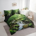 thumbnail image 3 of Manfei Kids Nature Jungle Twin Bedding Sets 7-Piece, Green Plant Botanical Bedding Comforter Set, Tree Leaf Reversible Sheet Sets, Lightweight Room Decor, 3 of 7
