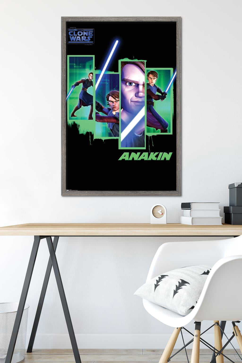 Star Wars: The Clone Wars - Anakin Wall Poster, 22.375" x 34", Framed