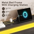 thumbnail image 4 of Bolvdo Twin Bed Frame with Headboard & Footboard, LED Light, Charging Station, Underbed Storage, Black, 4 of 8