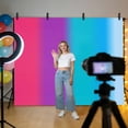 Gradient Art Photography Backdrop 10x8FT, Modern Pink Purple Teal Blue ...