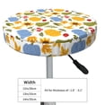 thumbnail image 3 of Cauagu Autumn Pumpkins Blooms Print Round Stool Covers,Seat Cushion for Round Bar Stool Chair Seat Cover for Bar Round Chair Fits for 12/13/14in Bar Stool Cushion, 3 of 7
