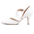 thumbnail image 4 of Pennysue Women's White Strappy Short Heels With Pointed Toes Size 7.5, 4 of 7