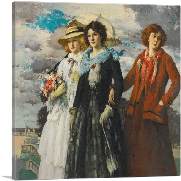 ARTCANVAS The Three Promoters Canvas Art Print by Fernand Toussaint - Size: 12" x 12" (0.75" Deep)