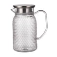thumbnail image 2 of Jarra de jugo, jarra fría, refrigerador y tapa, resistente al calor, para el hogar, té helado, transparente tapa de acero plata, 2 of 9