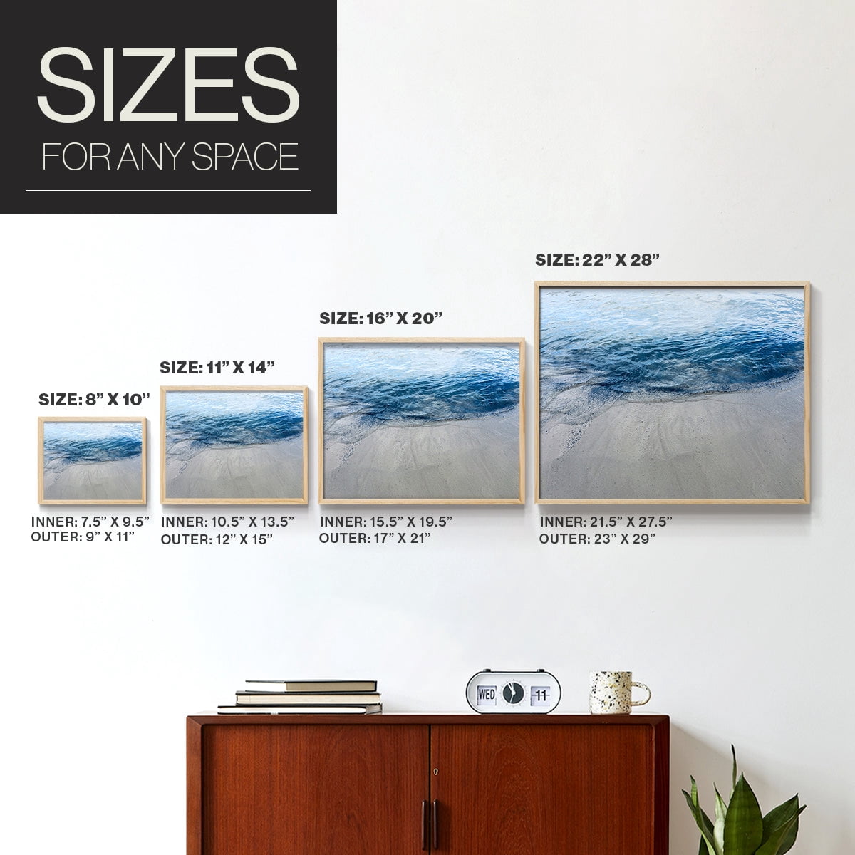 Aegean Blue Water by Nan - Restickable Framed Giclée Print