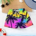 thumbnail image 4 of Boys Swim Trunks Summer Elastic Waist Board Beach Shorts Casual Printed Vacation Surfing Swimming Trunks with Pockets, 4 of 8