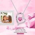thumbnail image 3 of TURANDOSS Birthday Gifts for Mom Birthstone Necklace 925 Sterling Silver Heart Birthstone Necklace for Mom Jewelry Anniversary Christmas Valentines Mothers Day Birthday Gifts, 3 of 5
