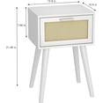 thumbnail image 3 of Nightstand Set of 2, Small Bed Side Table with Fluted Door, End Table with Solid Wood Legs, Mid-Century Bedside Table for Bedroom Small Space, 3 of 6