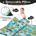 thumbnail image 3 of Geometric Flower and Dahlia Blue Pattern Teens Toddler Nap Mat with Pillow, Sleeping Mat Bag for Preschool Daycare 50"x20", 3 of 6