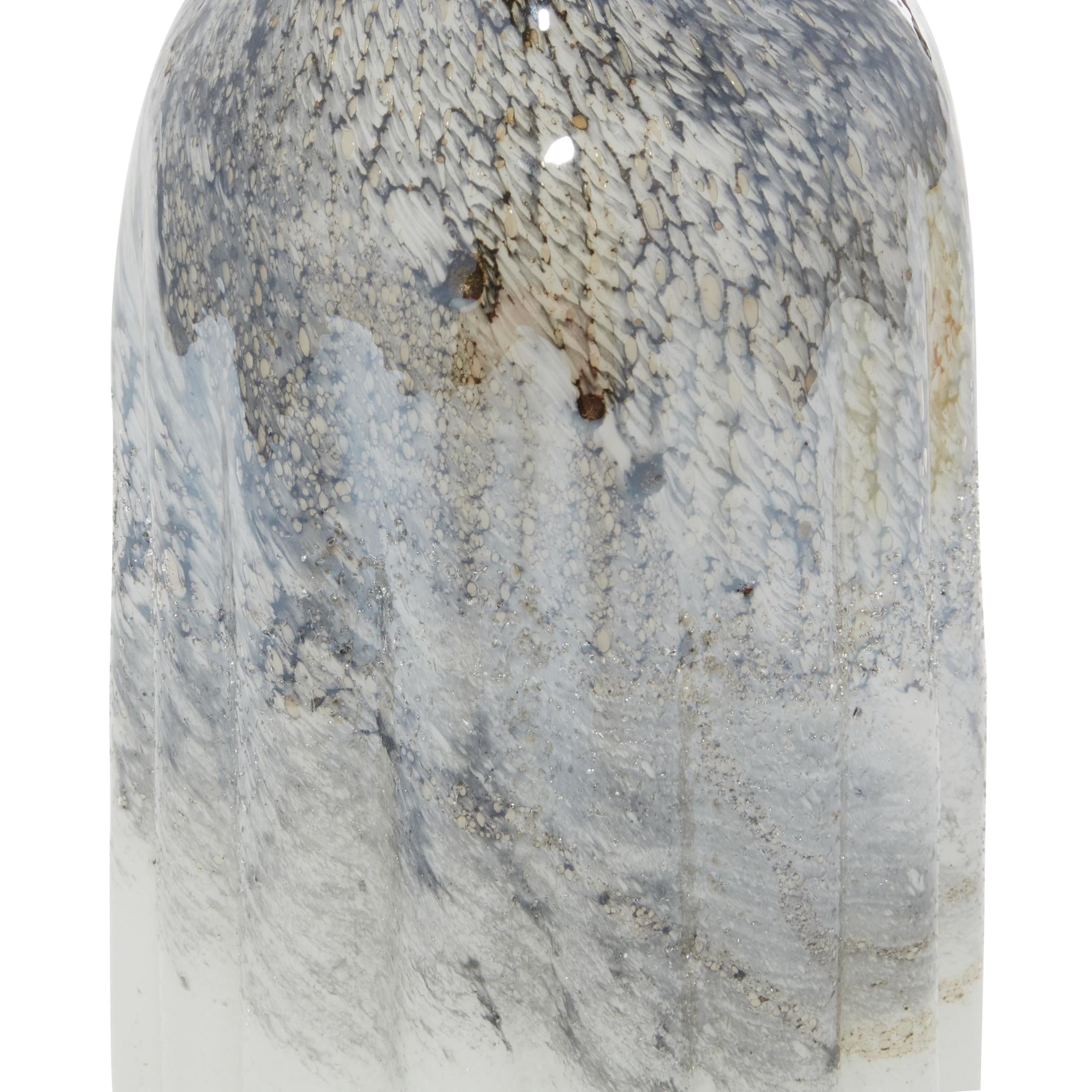 DecMode 12", 10"H Handmade Blown Gray Glass Vase, Set of 2