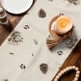 thumbnail image 3 of Rabbits Pine Cone Table Runner - 120 Inch Long Sweet Home Texture Rustic Leaf Retro Beige Cotton and Linen Blended Dress Scarves Farmhouse Table Runner for Kitchen Dining, Coffee Table, 13" x 120", 3 of 8